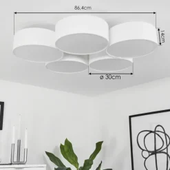 Lampes En Tissu-hofstein Plafonnier Purus LED Blanc, 1 lumière
