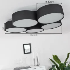 Lampes En Tissu-hofstein Plafonnier Purus LED Noir, 1 lumière