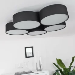 Lampes En Tissu-hofstein Plafonnier Purus LED Noir, 1 lumière
