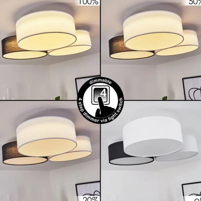 Lampes En Tissu-hofstein Plafonnier Purus LED Noir, 1 lumière