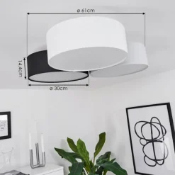 Lampes En Tissu-hofstein Plafonnier Purus LED Noir, 1 lumière