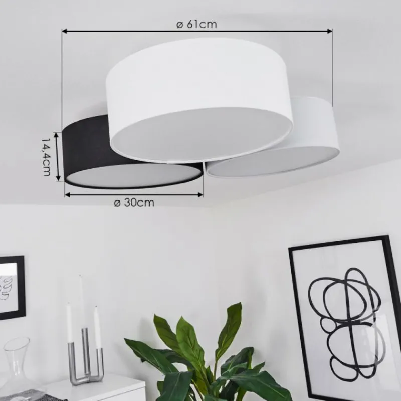 Lampes En Tissu-hofstein Plafonnier Purus LED Noir, 1 lumière