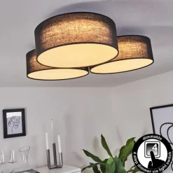 Lampes En Tissu-hofstein Plafonnier Purus LED Noir, 1 lumière