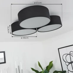 Lampes En Tissu-hofstein Plafonnier Purus LED Noir, 1 lumière