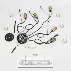 hofstein Plafonnier Quento Laiton, Noir, 5 lumières