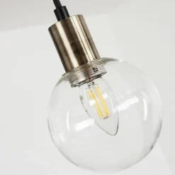 hofstein Plafonnier Quento Laiton, Noir, 5 lumières