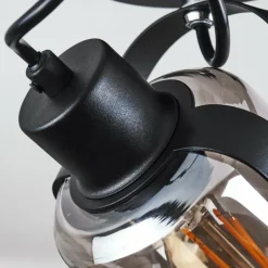 Suspension Verre Fumé-hofstein Plafonnier Quieri Noir, 1 lumière