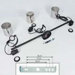 hofstein Plafonnier Quieri Noir, 3 lumières