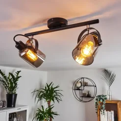 hofstein Plafonnier Quieri Noir, 2 lumières