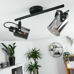 hofstein Plafonnier Quieri Noir, 2 lumières