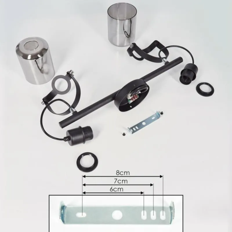 hofstein Plafonnier Quieri Noir, 2 lumières