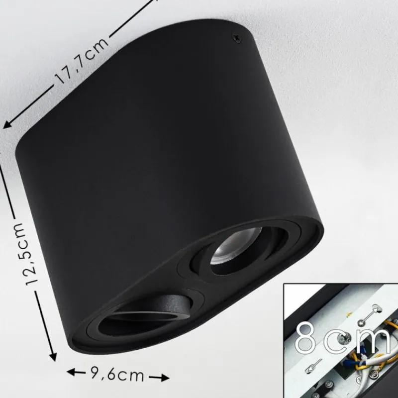 hofstein Plafonnier Quimper Noir, 2 lumières