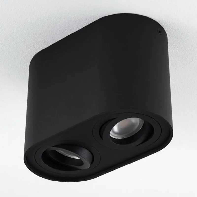 hofstein Plafonnier Quimper Noir, 2 lumières