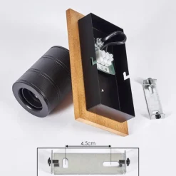 Lampes Vintages & Rétros-hofstein Plafonnier Raccuia Bois foncé, Noir, 1 lumière