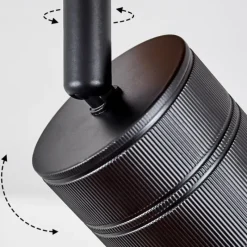 Lampes Vintages & Rétros-hofstein Plafonnier Raccuia Bois foncé, Noir, 1 lumière