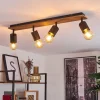 Lampes Vintages & Rétros-hofstein Plafonnier Raccuia Bois foncé, Noir, 4 lumières