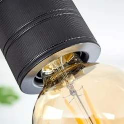 Lampes Vintages & Rétros-hofstein Plafonnier Raccuia Bois foncé, Noir, 4 lumières