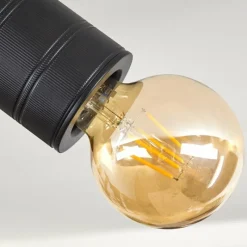 hofstein Plafonnier Raccuia Bois foncé, Noir, 3 lumières