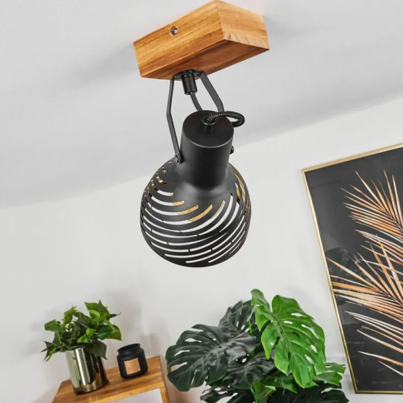 Lampes Dorées-hofstein Plafonnier Racolo Bois foncé, 1 lumière