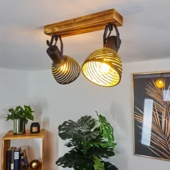 Lampes Dorées-hofstein Plafonnier Racolo Bois foncé, 2 lumières