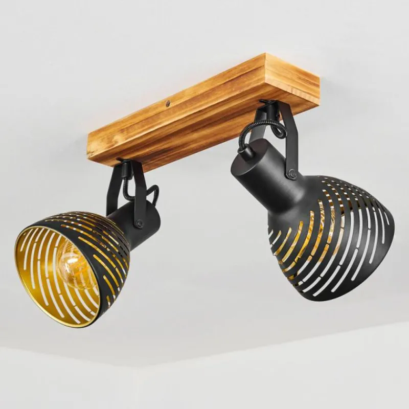 Lampes Dorées-hofstein Plafonnier Racolo Bois foncé, 2 lumières
