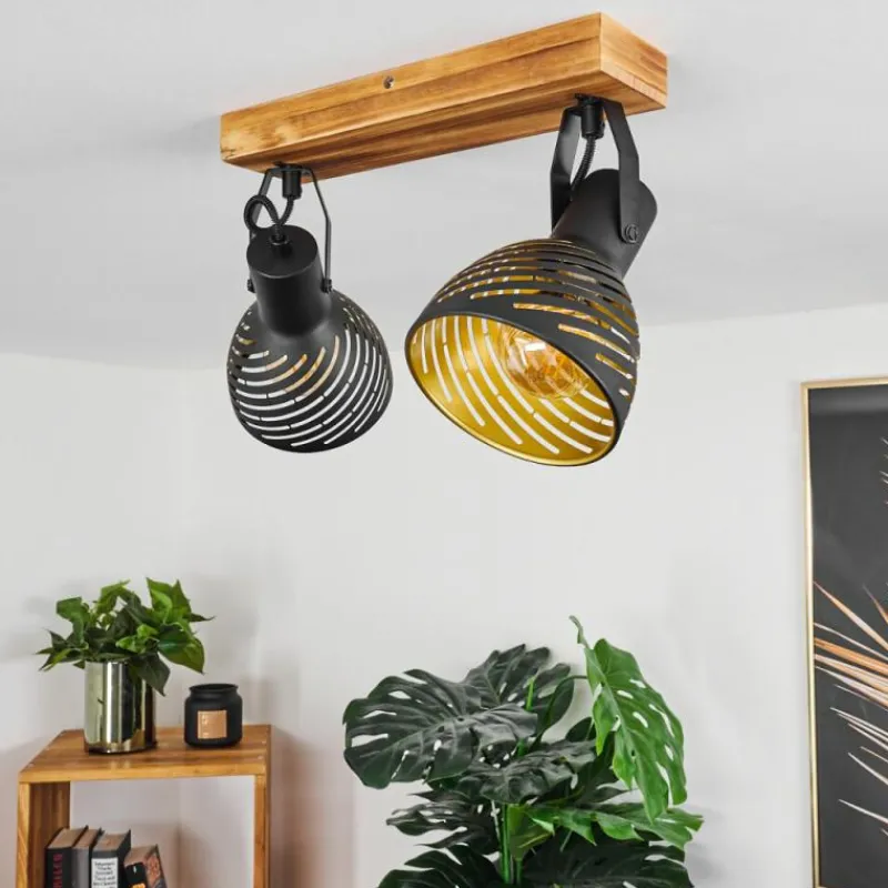 Lampes Dorées-hofstein Plafonnier Racolo Bois foncé, 2 lumières
