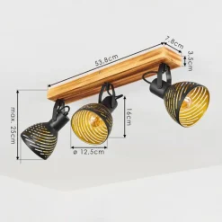 Lampes Dorées-hofstein Plafonnier Racolo Bois foncé, 3 lumières