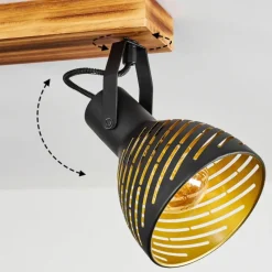 Lampes Dorées-hofstein Plafonnier Racolo Bois foncé, 4 lumières