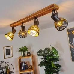 Lampes Dorées-hofstein Plafonnier Racolo Bois foncé, 4 lumières