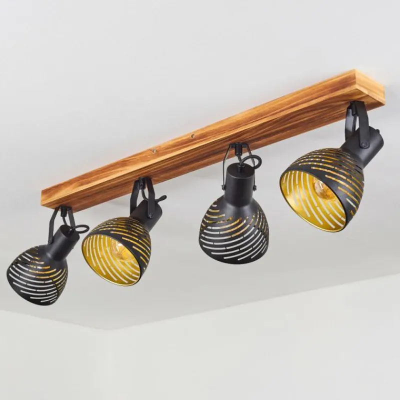 Lampes Dorées-hofstein Plafonnier Racolo Bois foncé, 4 lumières
