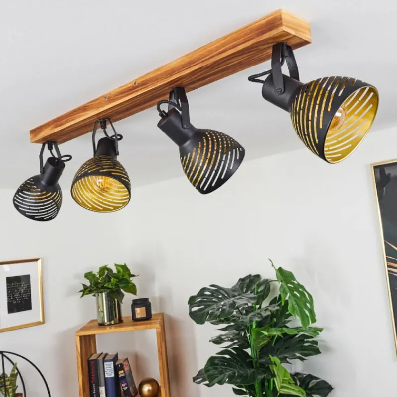 Lampes Dorées-hofstein Plafonnier Racolo Bois foncé, 4 lumières