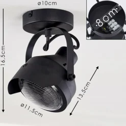 hofstein Plafonnier Rahway Noir, 1 lumière