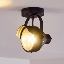 hofstein Plafonnier Rahway Noir, 1 lumière