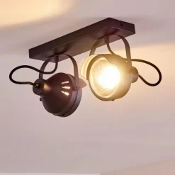 hofstein Plafonnier Rahway Noir, 2 lumières