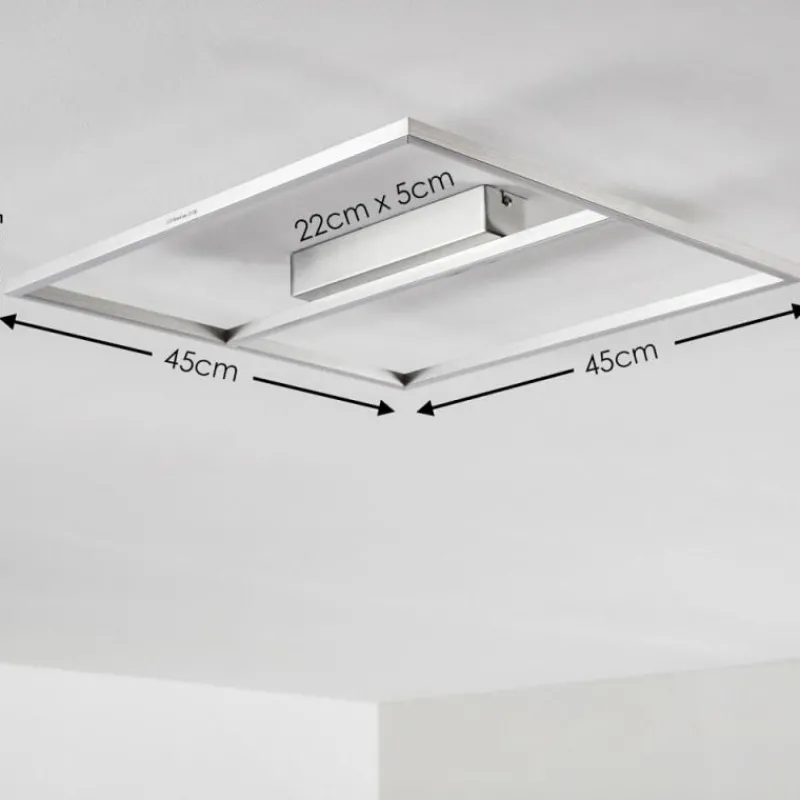 hofstein Plafonnier Rauma LED Nickel mat, 1 lumière