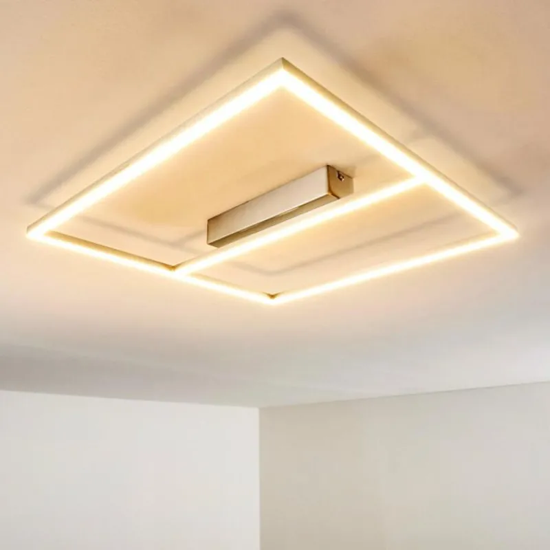 hofstein Plafonnier Rauma LED Nickel mat, 1 lumière