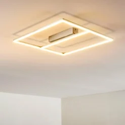 hofstein Plafonnier Rauma LED Nickel mat, 1 lumière