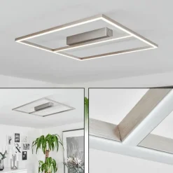hofstein Plafonnier Rauma LED Nickel mat, 1 lumière