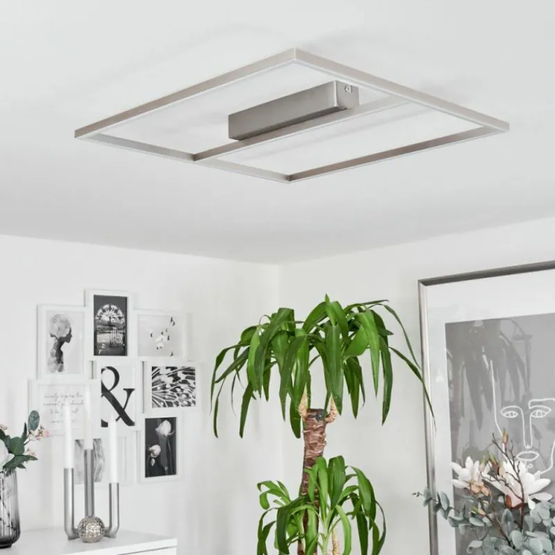 hofstein Plafonnier Rauma LED Nickel mat, 1 lumière