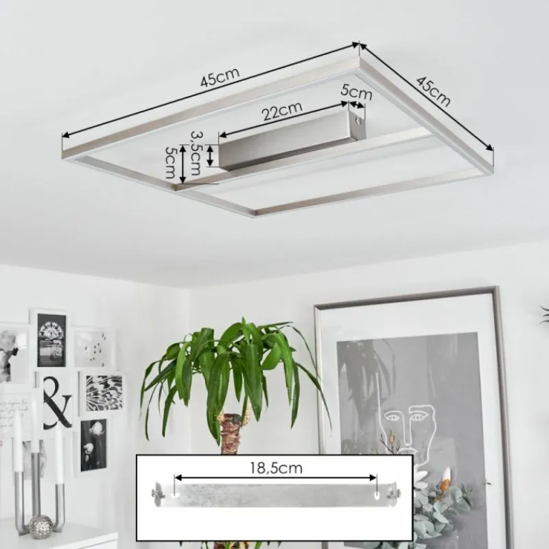 hofstein Plafonnier Rauma LED Nickel mat, 1 lumière