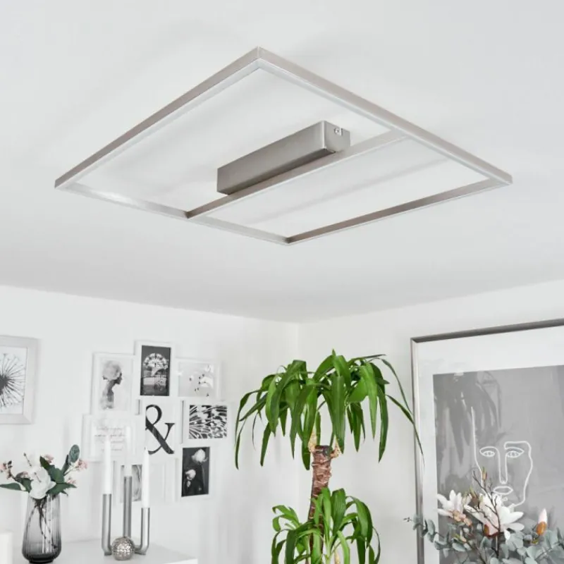 hofstein Plafonnier Rauma LED Nickel mat, 1 lumière