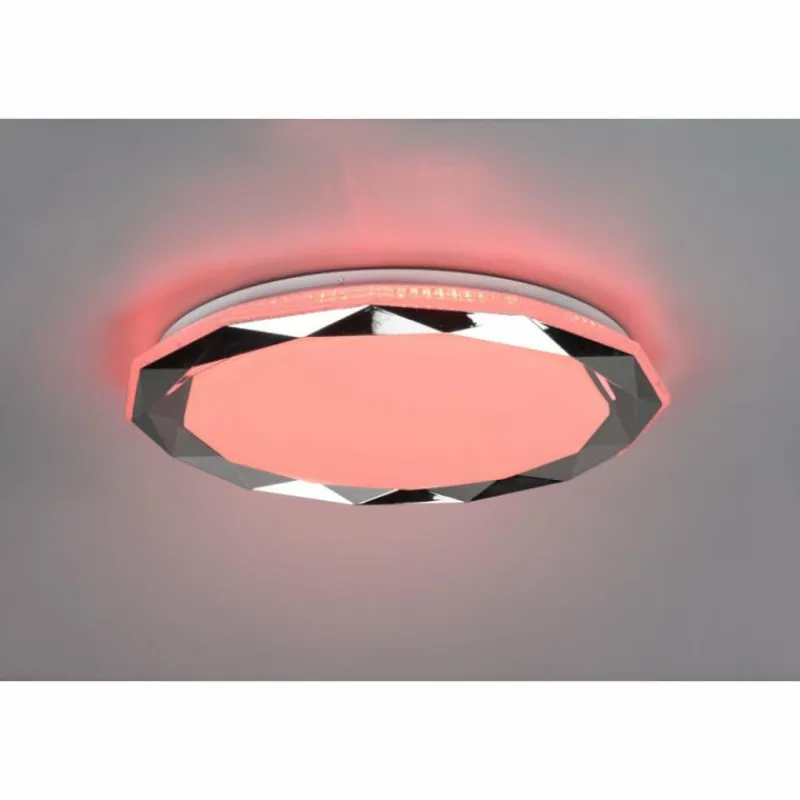 Luminaires Reality Plafonnier Reality Ando LED Chrome, 1 lumière, Télécommandes