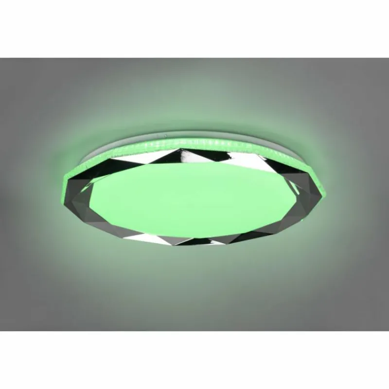 Luminaires Reality Plafonnier Reality Ando LED Chrome, 1 lumière, Télécommandes