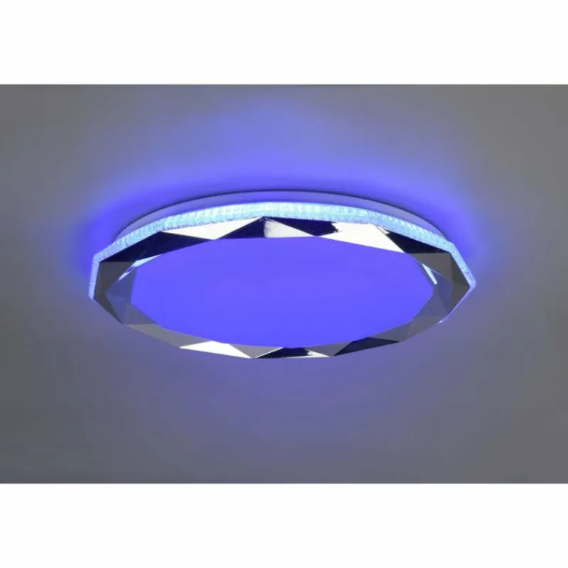Luminaires Reality Plafonnier Reality Ando LED Chrome, 1 lumière, Télécommandes