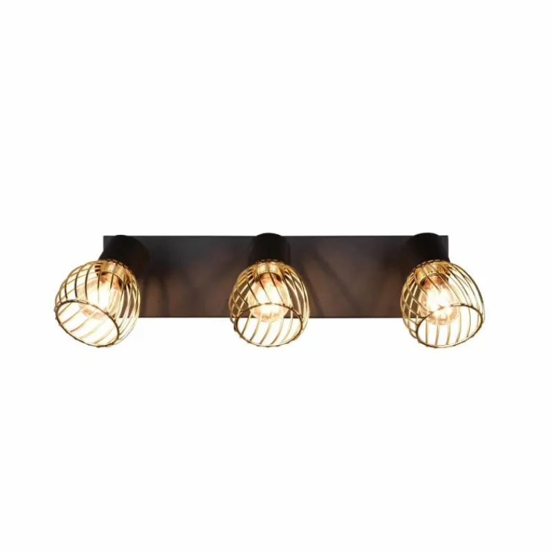 Lampes Dorées-Luminaires Reality Plafonnier Reality Ardon Or, Noir, 3 lumières