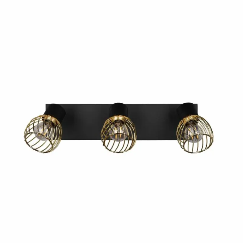 Lampes Dorées-Luminaires Reality Plafonnier Reality Ardon Or, Noir, 3 lumières