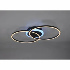 Luminaires Reality Plafonnier Reality Arribo LED Noir, 3 lumières, Télécommandes, Changeur de couleurs* Éclairage Led