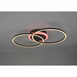 Luminaires Reality Plafonnier Reality Arribo LED Noir, 3 lumières, Télécommandes, Changeur de couleurs* Éclairage Led