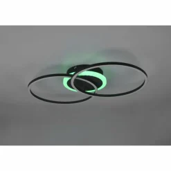 Luminaires Reality Plafonnier Reality Arribo LED Noir, 3 lumières, Télécommandes, Changeur de couleurs* Éclairage Led