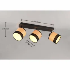 Lampes En Bois-Luminaires Reality Plafonnier Reality BOLZANO Noir, 3 lumières